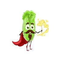 Magic chinese cabbage wizard cartoon character vector