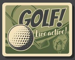 Golf sport player hand with ball, club and tee vector