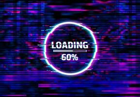 Digital distortion loading bar glitch background vector