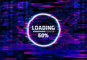 Digital distortion loading bar glitch background vector