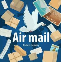 Air mail service, freight and parcels delivery vector