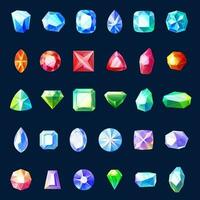 Gem and jewel icons, game ui or user interface vector