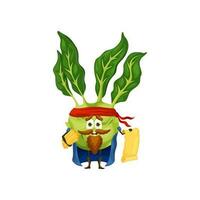 Cartoon kohlrabi pirate vegetable character vector