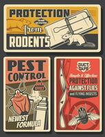 Pest control insects and rodents extermination vector