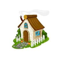Fairytale cartoon stone house, vector dwelling