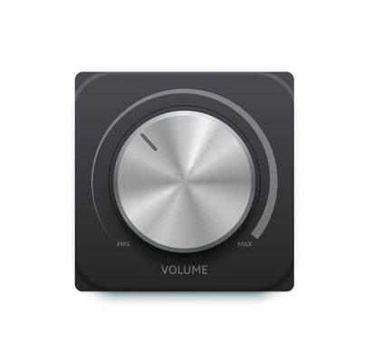 Metallic music sound round knob button, volume
