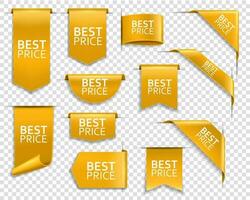 Golden banners, web site, price ribbons vector