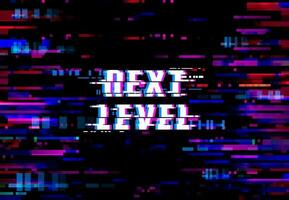 Glitch background, Next Level pixels digital noise vector