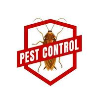 Cockroach sign of pest control vector icon