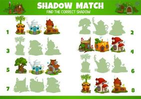 Kids game with fairytale houses and dwellings vector