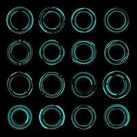 HUD round frames. Aim control, target interface vector
