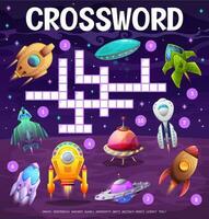 Find a color of spaceship crossword grid worksheet vector