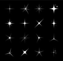 Star sparkle and twinkle, starburst and flash vector