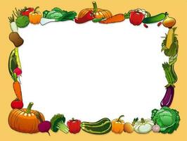 Vegetables frame with farm and garden fresh food vector