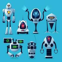 Cartoon robots artificial intelligence vector set