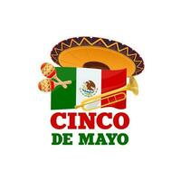 Cinco de Mayo holiday music and sombrero hat vector