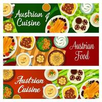 Austrian food restaurant menu meals vector banner