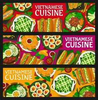 Vietnamese food restaurant meals vector banners