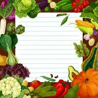 Vegetable salad recipe vector template