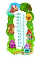 Kids height chart growth ruler meter fairy houses vector