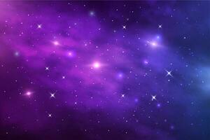 espacio galaxia nebulosa, polvo de estrellas y brillante estrellas vector