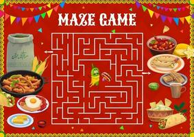 Labyrinth maze game help jalapeno pepper find exit vector