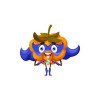 Cheerful cloudberry superhero character, berry vector