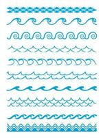 Wave patterns, frame borders, wavy line separators vector
