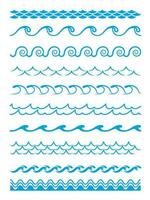 Wave patterns, frame borders, wavy line separators vector