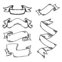 Vector ribbon with hand drawn style design element
