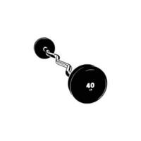 Black and white Barbell Vector illustration.