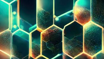 3d abstract tech background. Floating Numbers HUD Background. Matrix particles grid virtual reality. Smart build. Grid core. Hardware quantum form. Future technology. Decoding dna photo