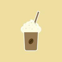 coffee whipped cream flat design vector illustration