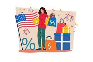 Local businesses offer discounts or special promotions to honor the holiday. vector