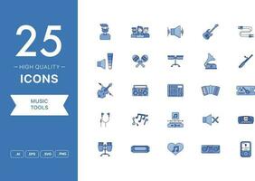 Vector set of Music Tools icons