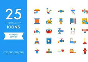 Vector set of Plumbing Service icons