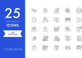 Vector set of Job Interview icons