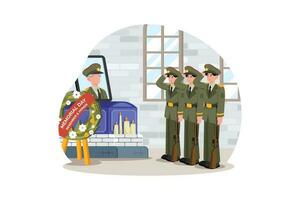 militar unidades conducta monumento ceremonias a recuerda su caído camaradas. vector