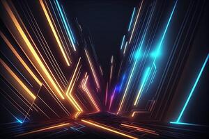 abstract futuristic colorful background with lights, . abstract futuristic neon background with glowing ascending lines. Fantastic background for gamer or slide show photo