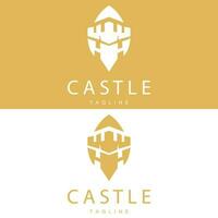 castillo logo elegante lujo sencillo diseño, real castillo vector proteger, templet ilustración icono