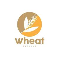 Rice Logo, Farm Wheat Logo Design, Vector Wheat Rice Icon Template Illustration