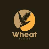 Rice Logo, Farm Wheat Logo Design, Vector Wheat Rice Icon Template Illustration