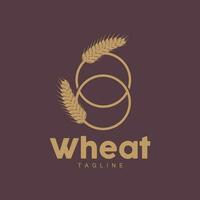 Rice Logo, Farm Wheat Logo Design, Vector Wheat Rice Icon Template Illustration