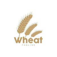 Rice Logo, Farm Wheat Logo Design, Vector Wheat Rice Icon Template Illustration