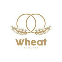 Rice Logo, Farm Wheat Logo Design, Vector Wheat Rice Icon Template Illustration