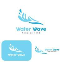 Water Wave Logo, Deep Sea Vector, Maritime Background Template Design vector