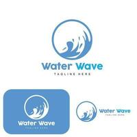 Water Wave Logo, Deep Sea Vector, Maritime Background Template Design vector