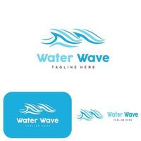Water Wave Logo, Deep Sea Vector, Maritime Background Template Design vector