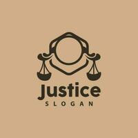 Scales of Law Logo, Scales of Justice Vector, Simple Line Design, Icon Symbol Illustration vector