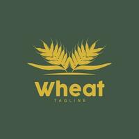 Rice Logo, Farm Wheat Logo Design, Vector Wheat Rice Icon Template Illustration